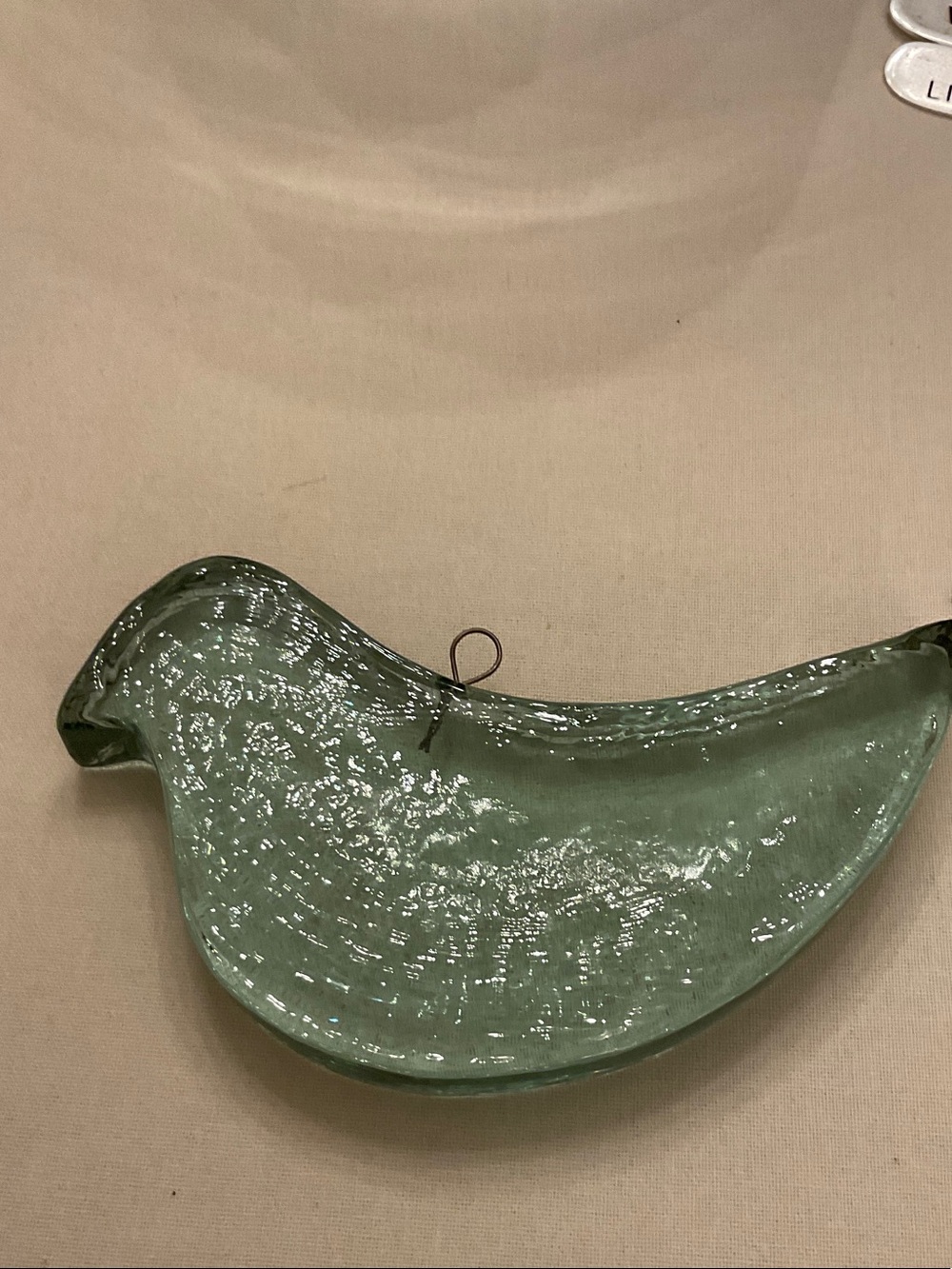 Wonderful glass bird.  Made to hang in window/ porch.  Mint condition.